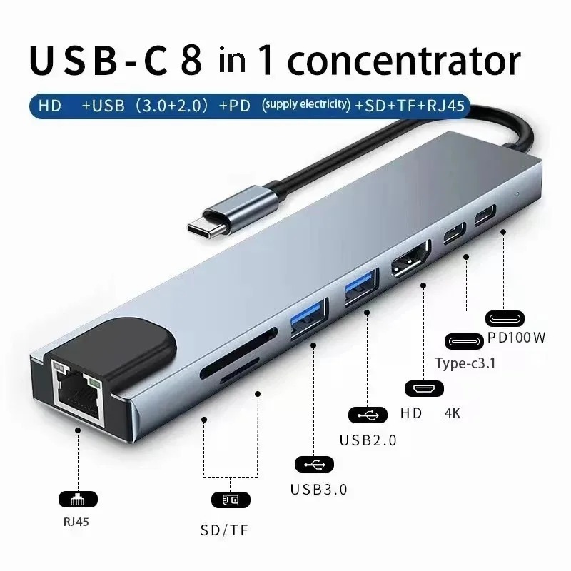 Hdmi Phone Adapter - USB C Hub 3/7/8/11in1 7in2 Type