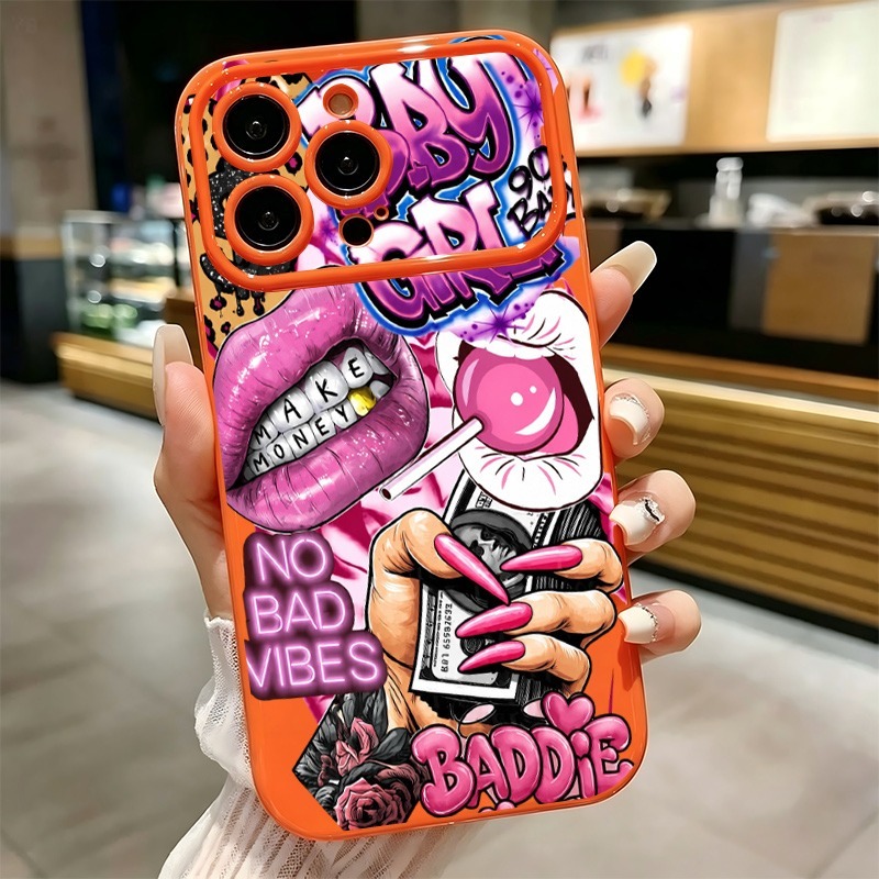 Phone Accessories List - Hip Hop Pink Lips Baby Girl
