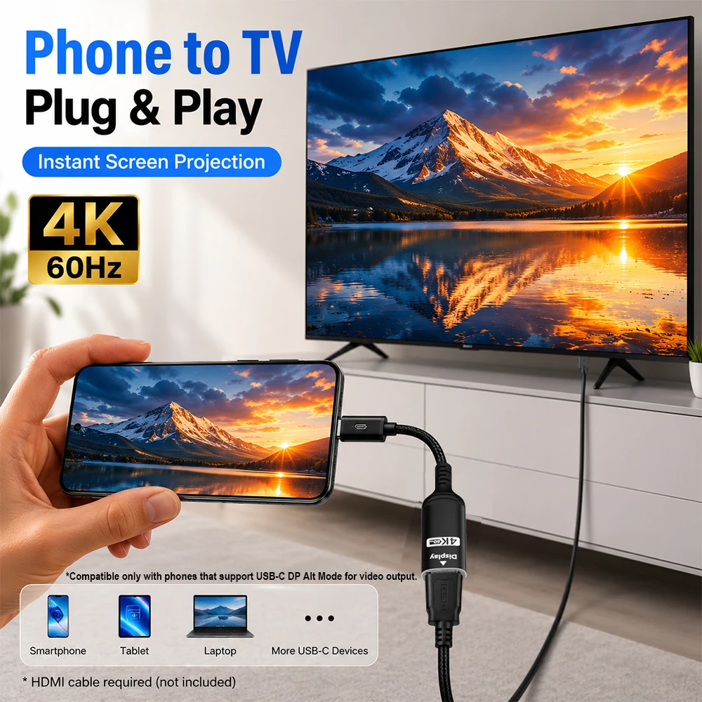 USB C to HDMI Adapter 4K@60Hz  - Hdmi Phone Adapter review and price