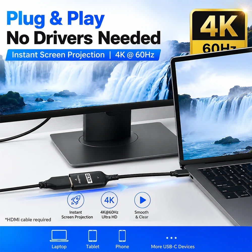 USB C to HDMI Adapter 4K@60Hz  - Hdmi Phone Adapter review and price