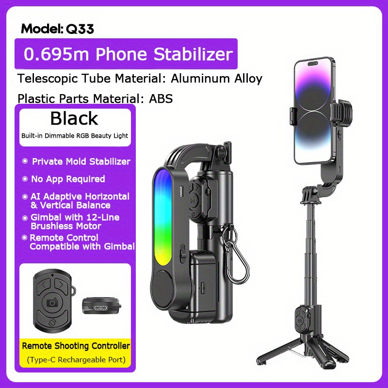 Q33 Smart Stabilizer Phone Sel - Selfie Stick Tripod review and price