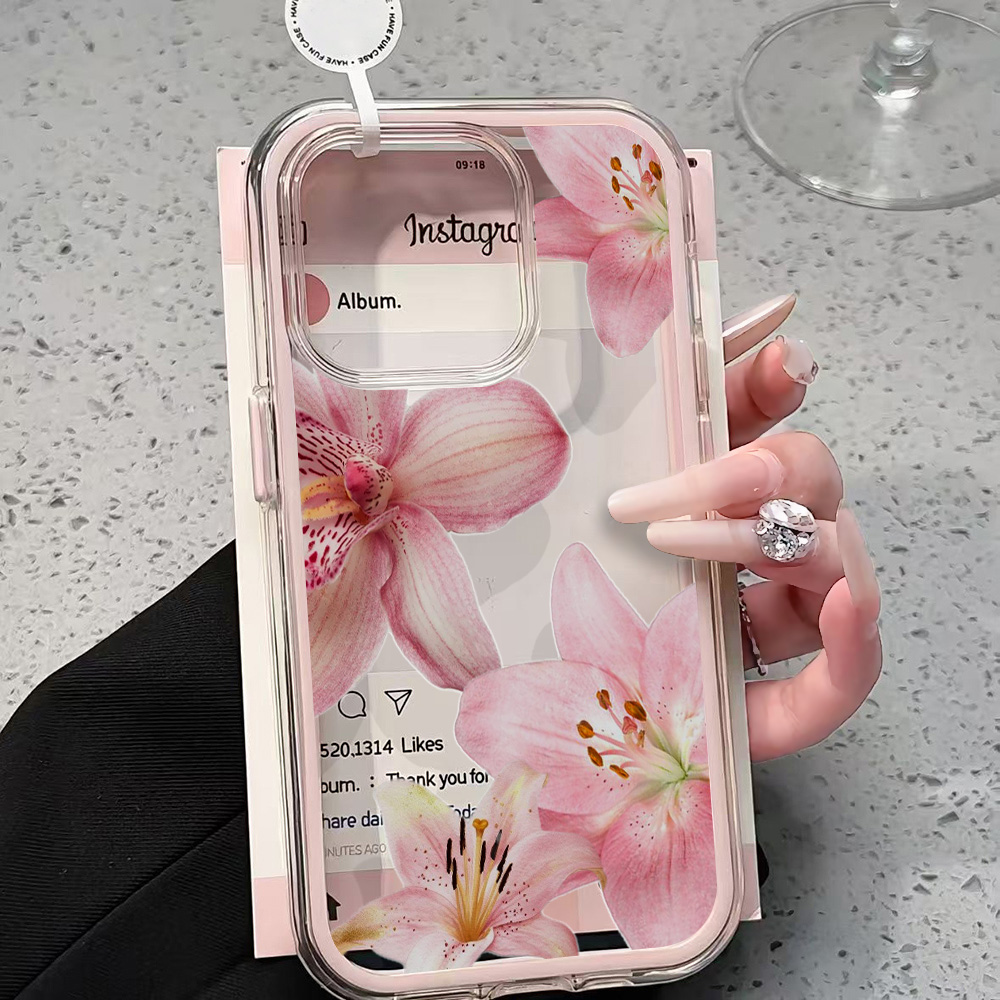 Pink Lily Flower Clear Phone C - Phone Accessories List review and price