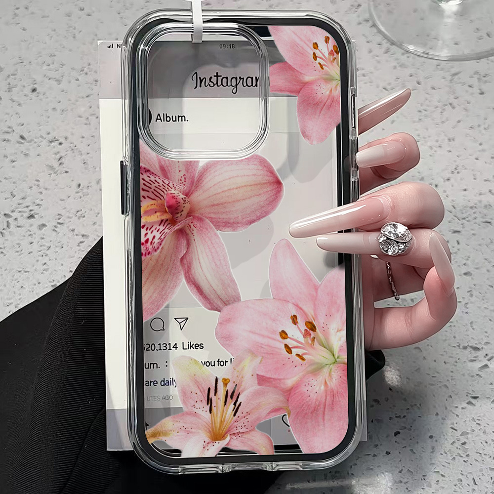 Pink Lily Flower Clear Phone C - Phone Accessories List review and price