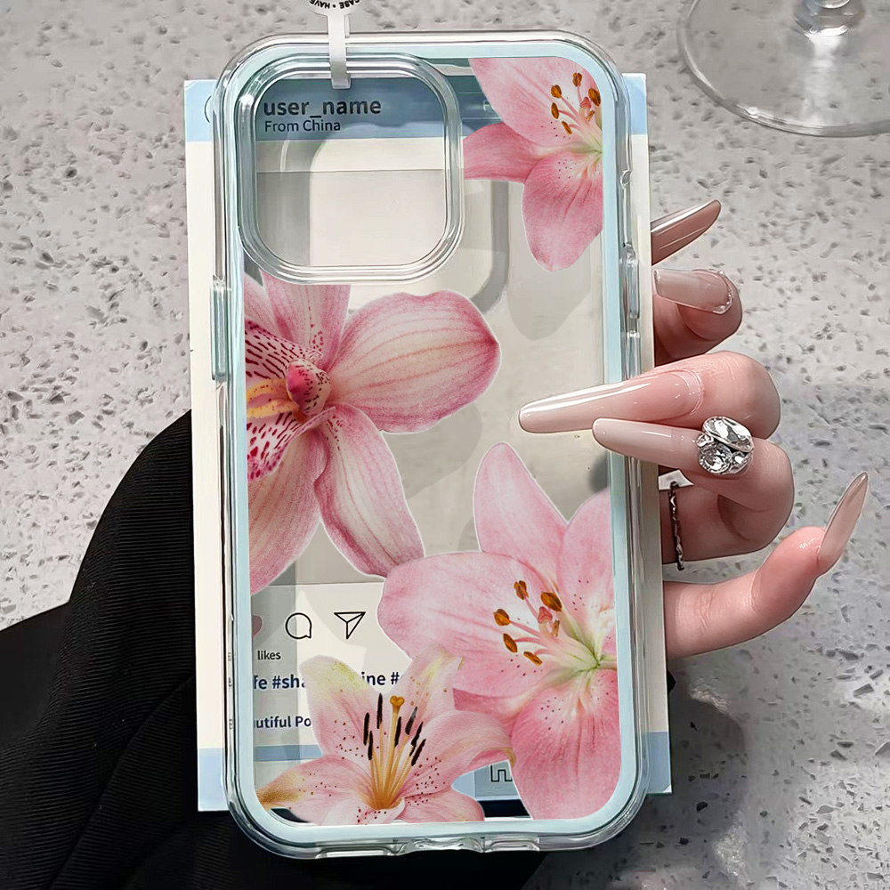 Pink Lily Flower Clear Phone C - Phone Accessories List review and price