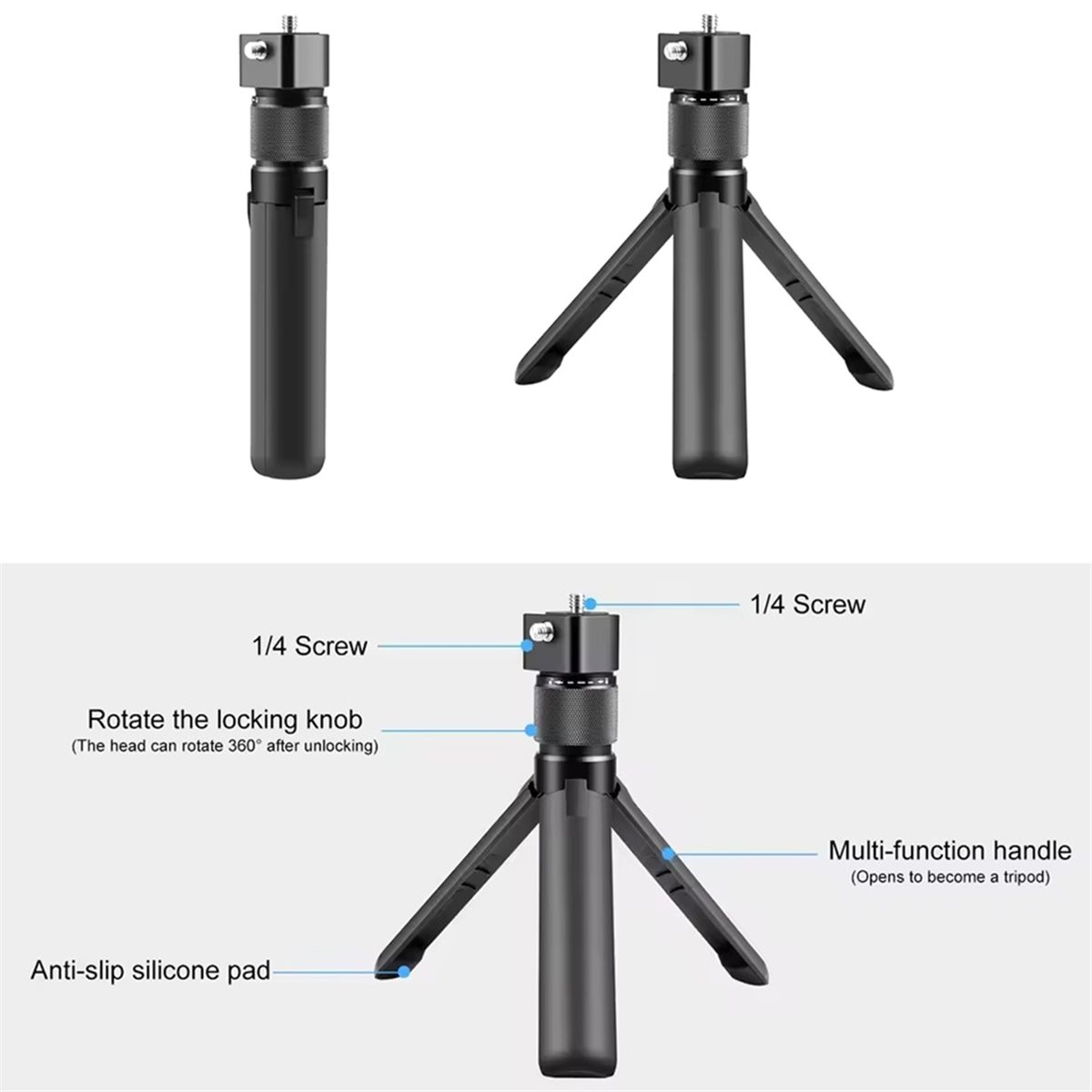 N05R Rotary Handle Desktop Tri - Selfie Stick Tripod review and price
