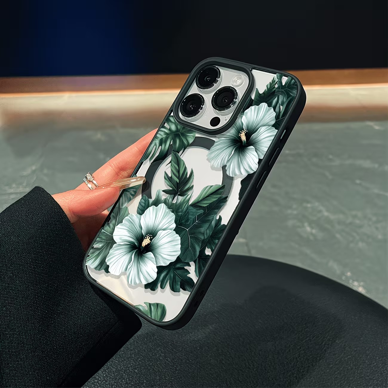 Green Floral Print Phone Case  - Phone Accessories List review and price