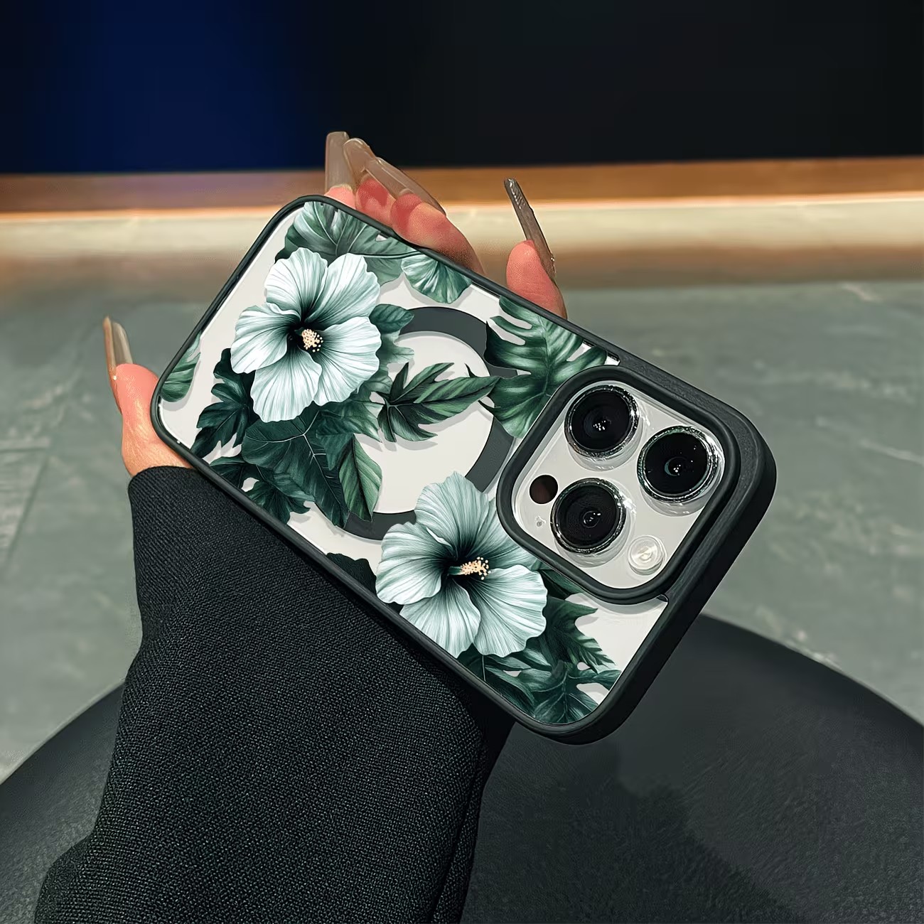 Green Floral Print Phone Case  - Phone Accessories List review and price